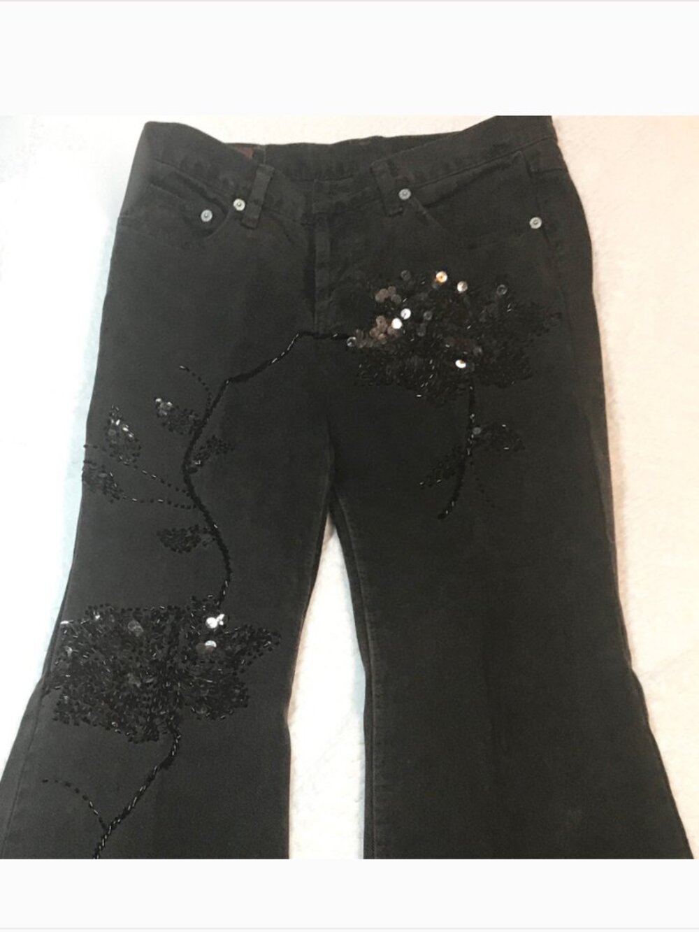 Le Jealous Sequin High Waist Vintage brown Jeans IT40 - Picture 9 of 11